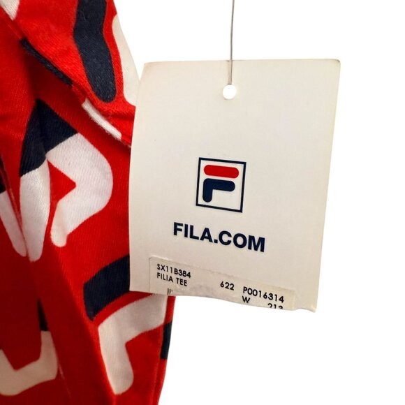 FILA Tennis Top Plus Size 3X Logo Tee Short Sleeve Red Logo Crop Womens NWT - Picture 4 of 10